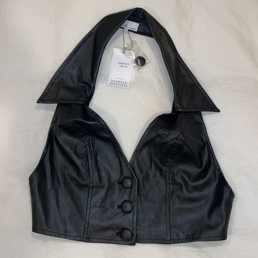 WeWoreWhat leather halter top